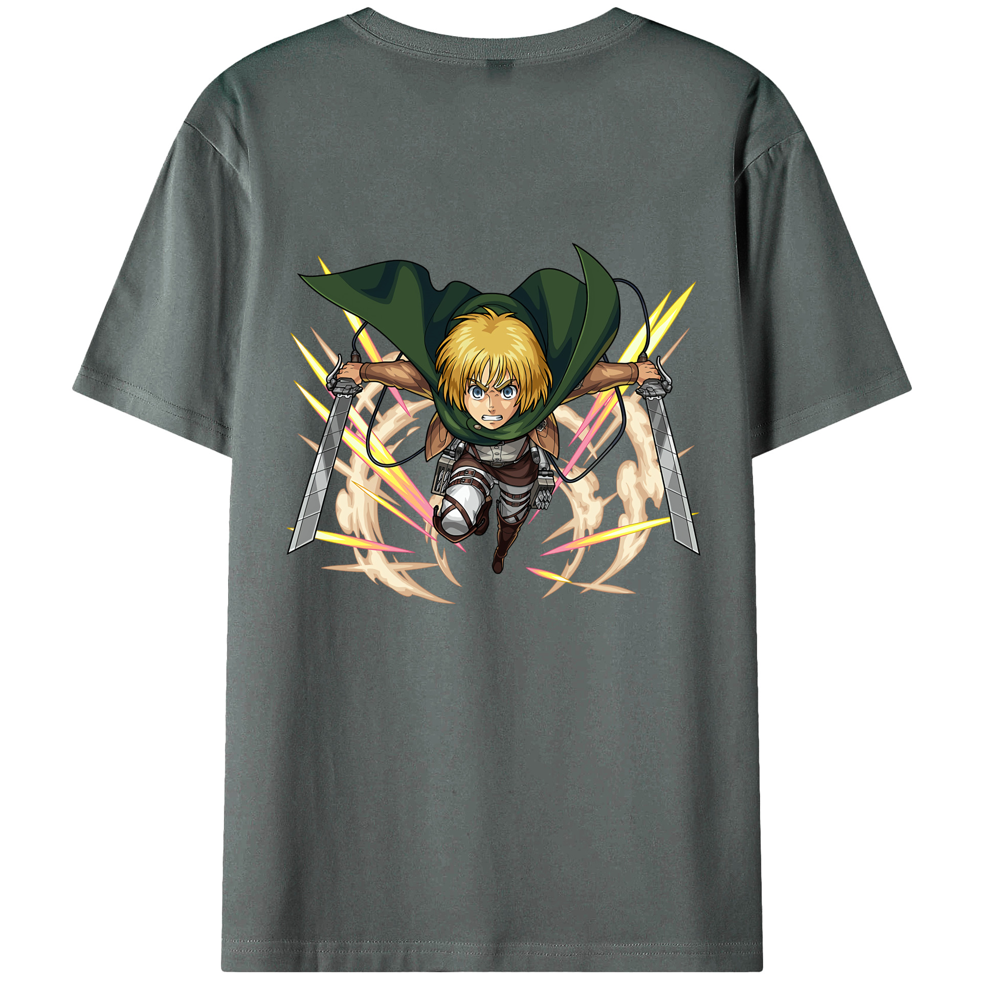 （画像用） 進撃の巨人 アルミン·アルレルト Attack on Titan Armin Arlert 綿100％半袖Tシャツ（背面プリント）